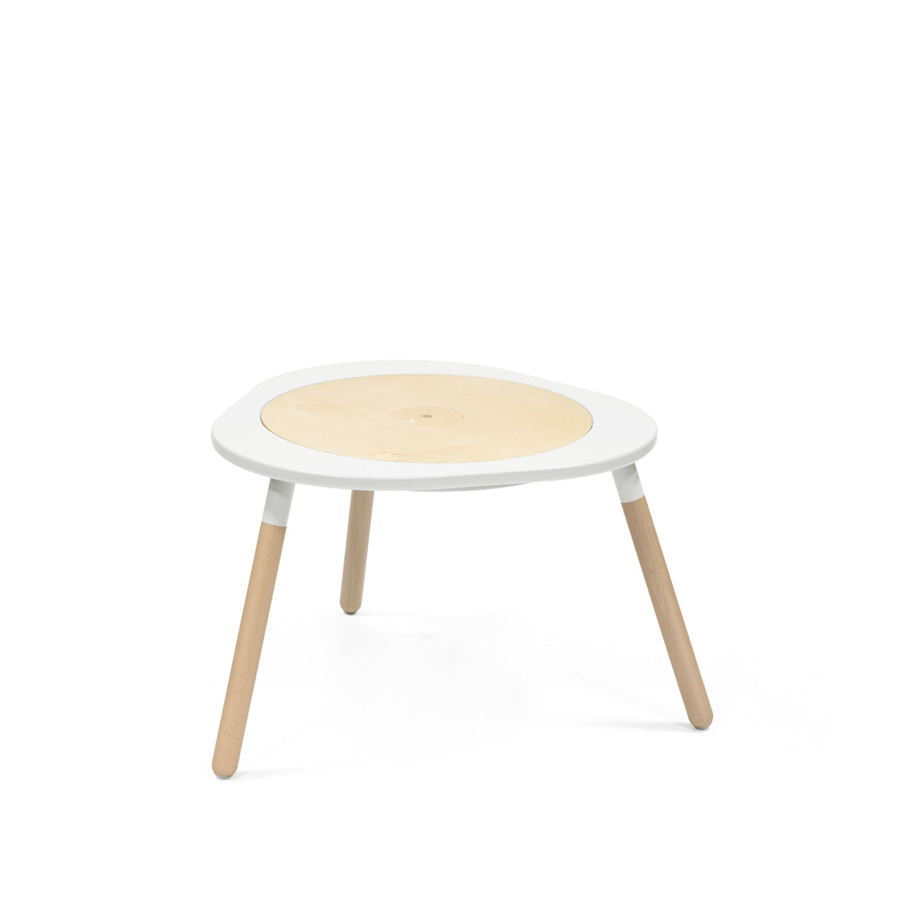 Stokke MuTable V2 study and play table, made from natural wood, with safe anti-slip base