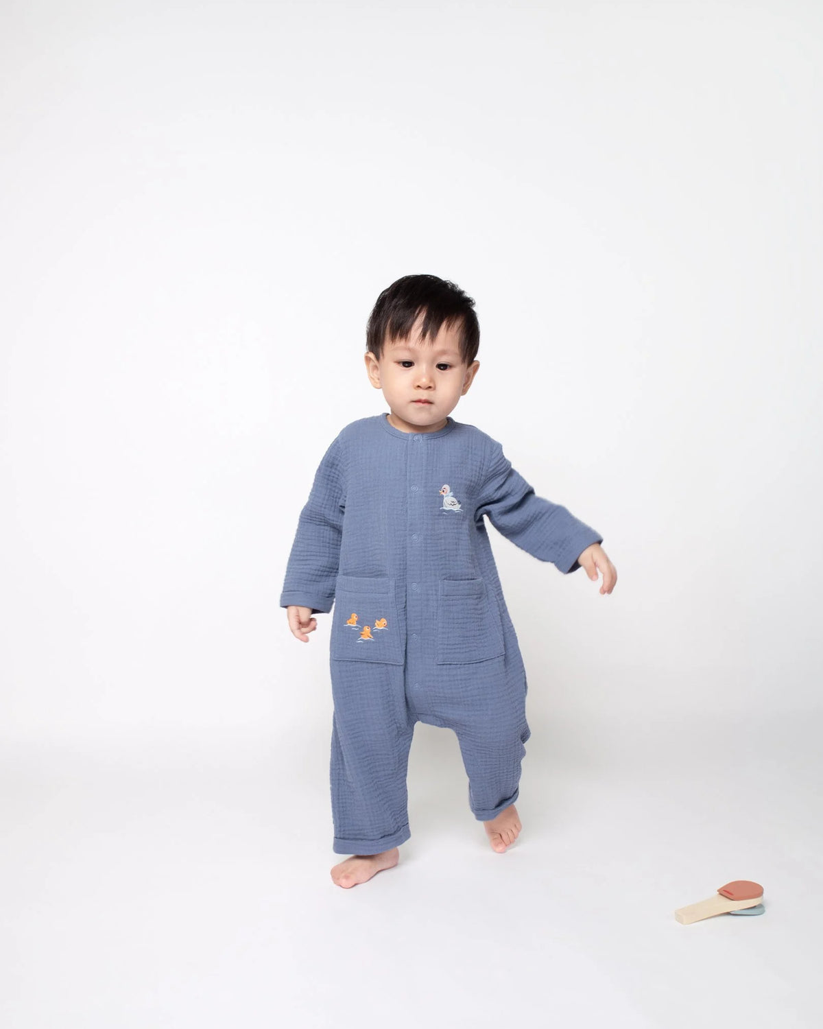 Quần Áo Cho Bé Quacky Crew Long Romper Muslin (3M-24M) | NINUNAPZ
