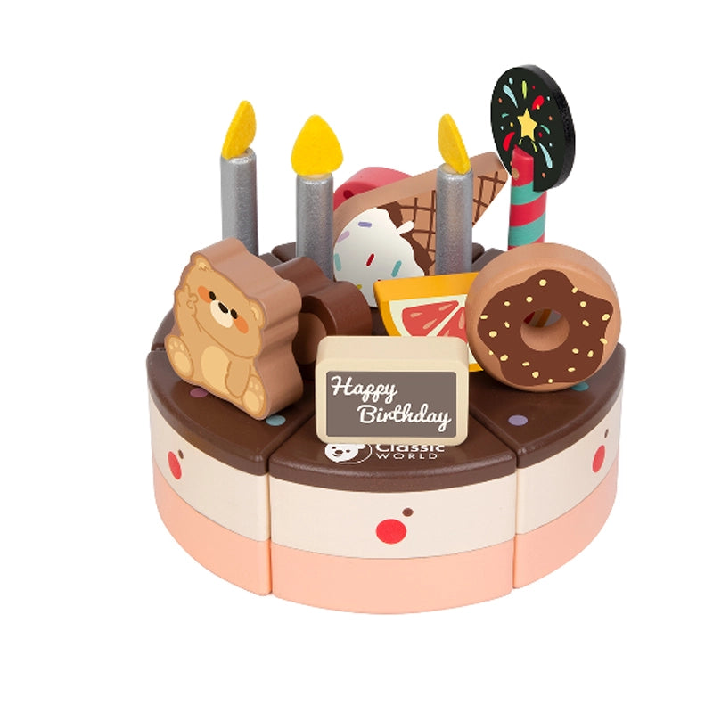 Bộ Đồ Chơi Gỗ Cắt Bánh Kem Sô-Cô-La Chocolate Cake | Classic World