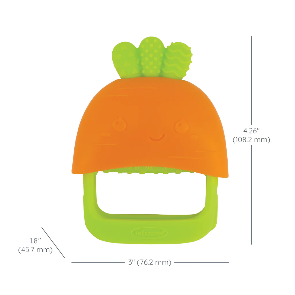Gặm Nướu Silicone Dạng Bao Tay Hình Cà Rốt – Handy Dandy Teething Mitt, Carrot | Infantino