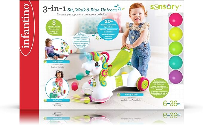 Xe Tập Đi 3 Trong 1 Kỳ Lân Infantino - Hỗ Trợ Bé Tập Đi Vững Vàng