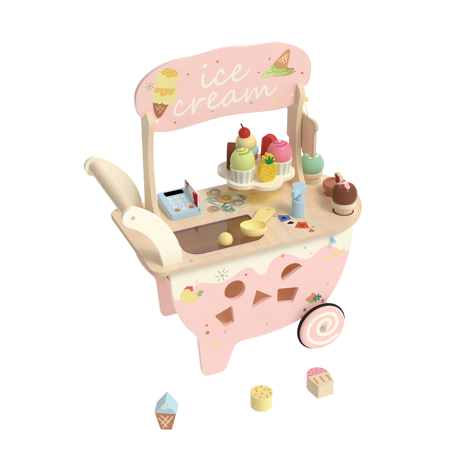Classic World 3-in-1 Multifunctional Ice Cream Cart CWO - Walker, Sales & Skill Development Toy
