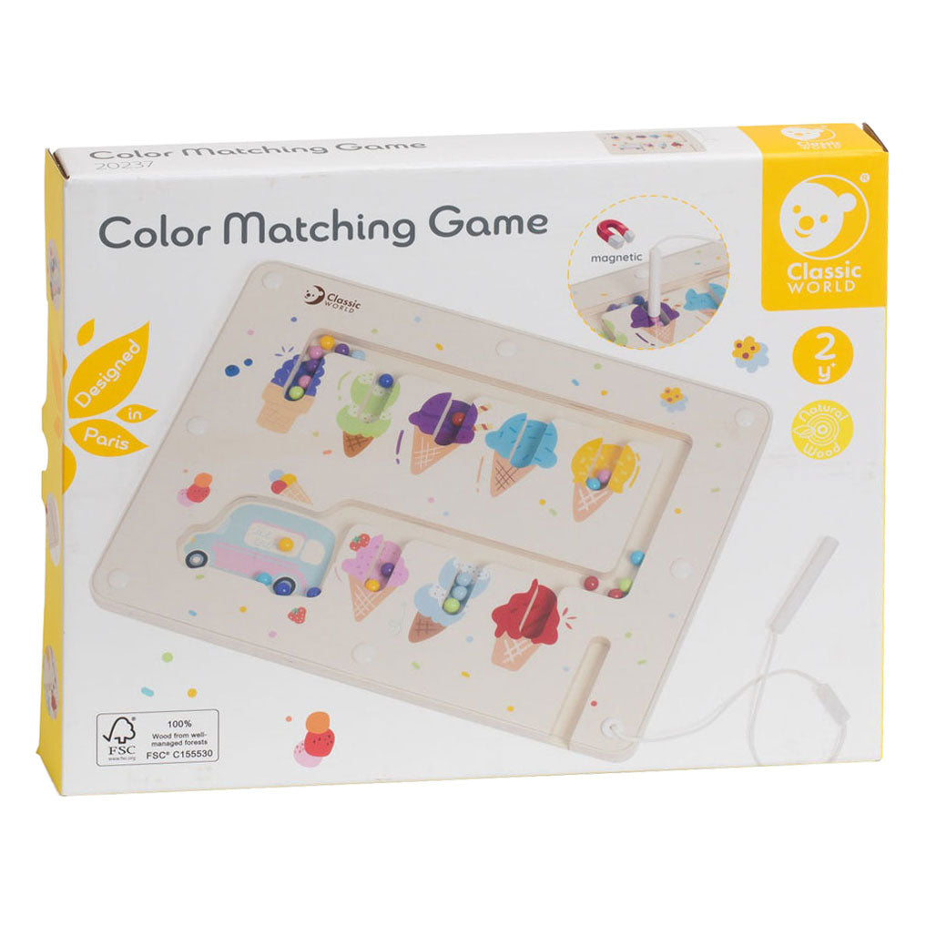 Classic World Wooden Ice Cream Color Matching Game - Comprehensive Skill Development for Kids