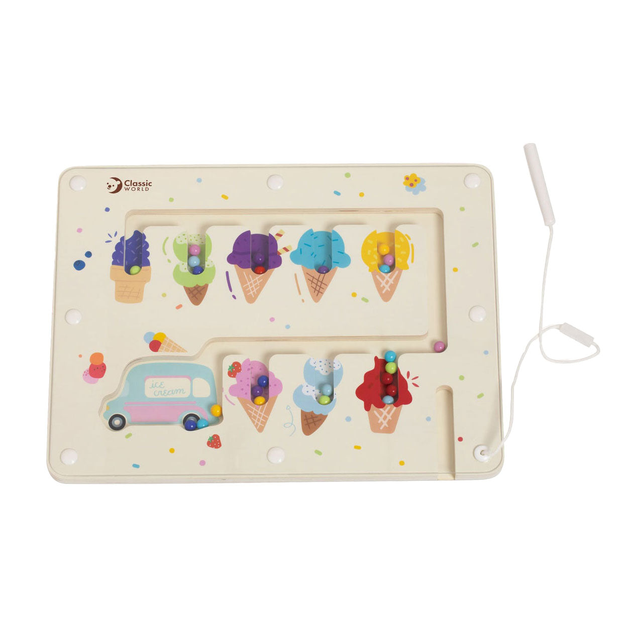 Classic World Wooden Ice Cream Color Matching Game - Comprehensive Skill Development for Kids