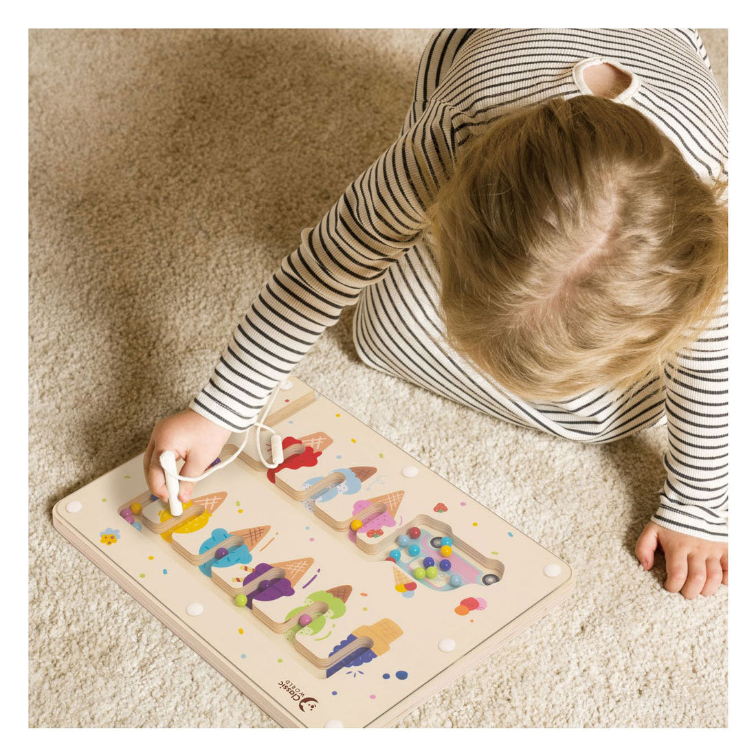 Classic World Wooden Ice Cream Color Matching Game - Comprehensive Skill Development for Kids