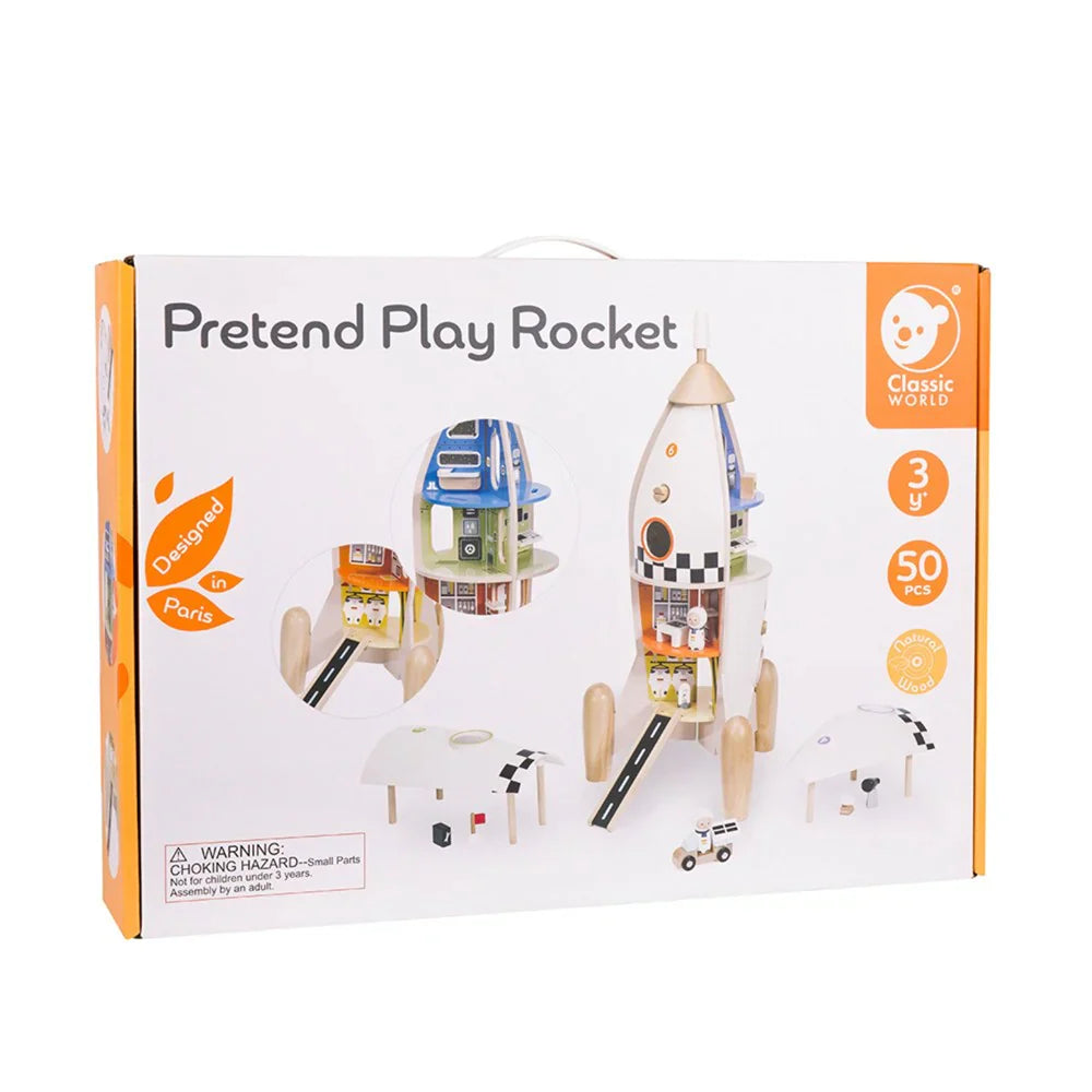 Classic World Wooden Assembly Rocket – Explore the universe with your little one