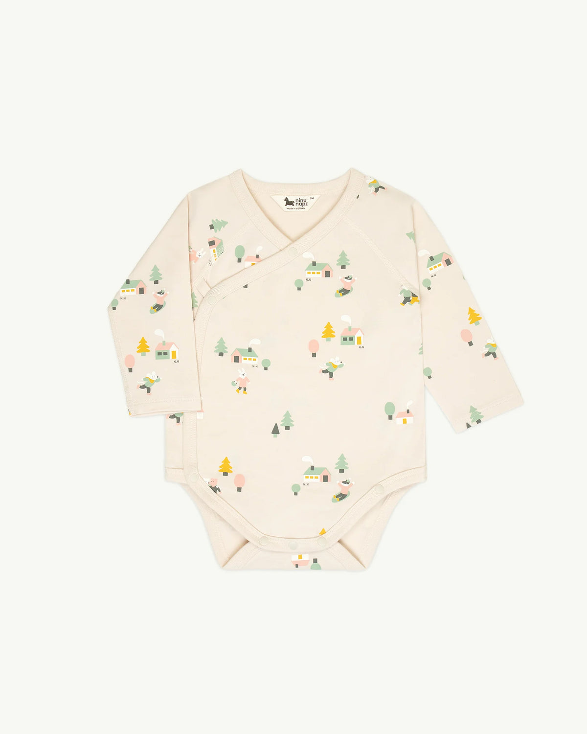 Áo Bodysuit Dài Tay Kimono Forest Life Cho Bé Từ 3-6 Tháng | NINUNAPZ