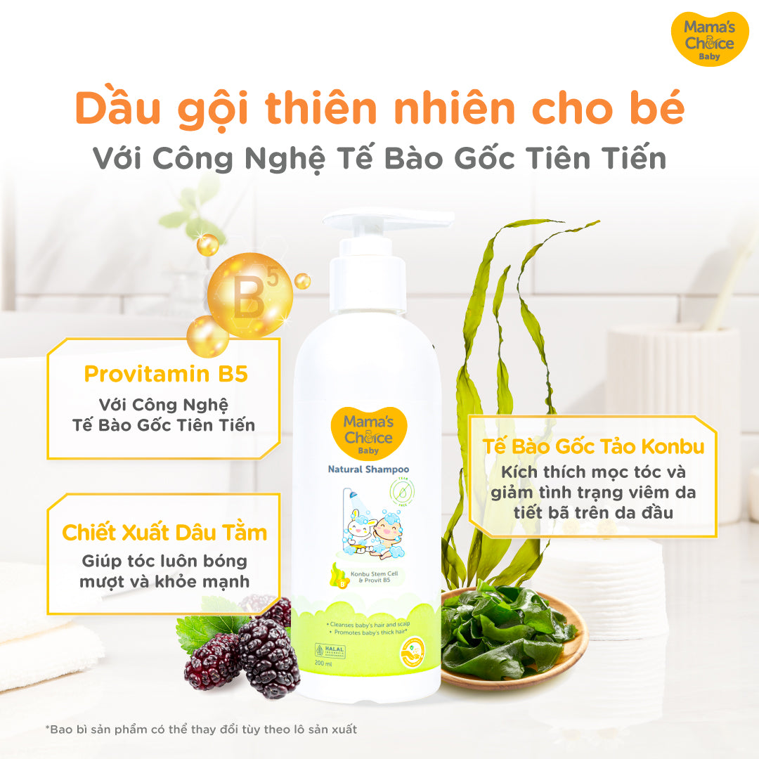 Dầu Gội Trẻ Em Mama's Choice – Sữa Gội Tăng Mọc Tóc Cho Bé Từ 0 Tháng 200ml
