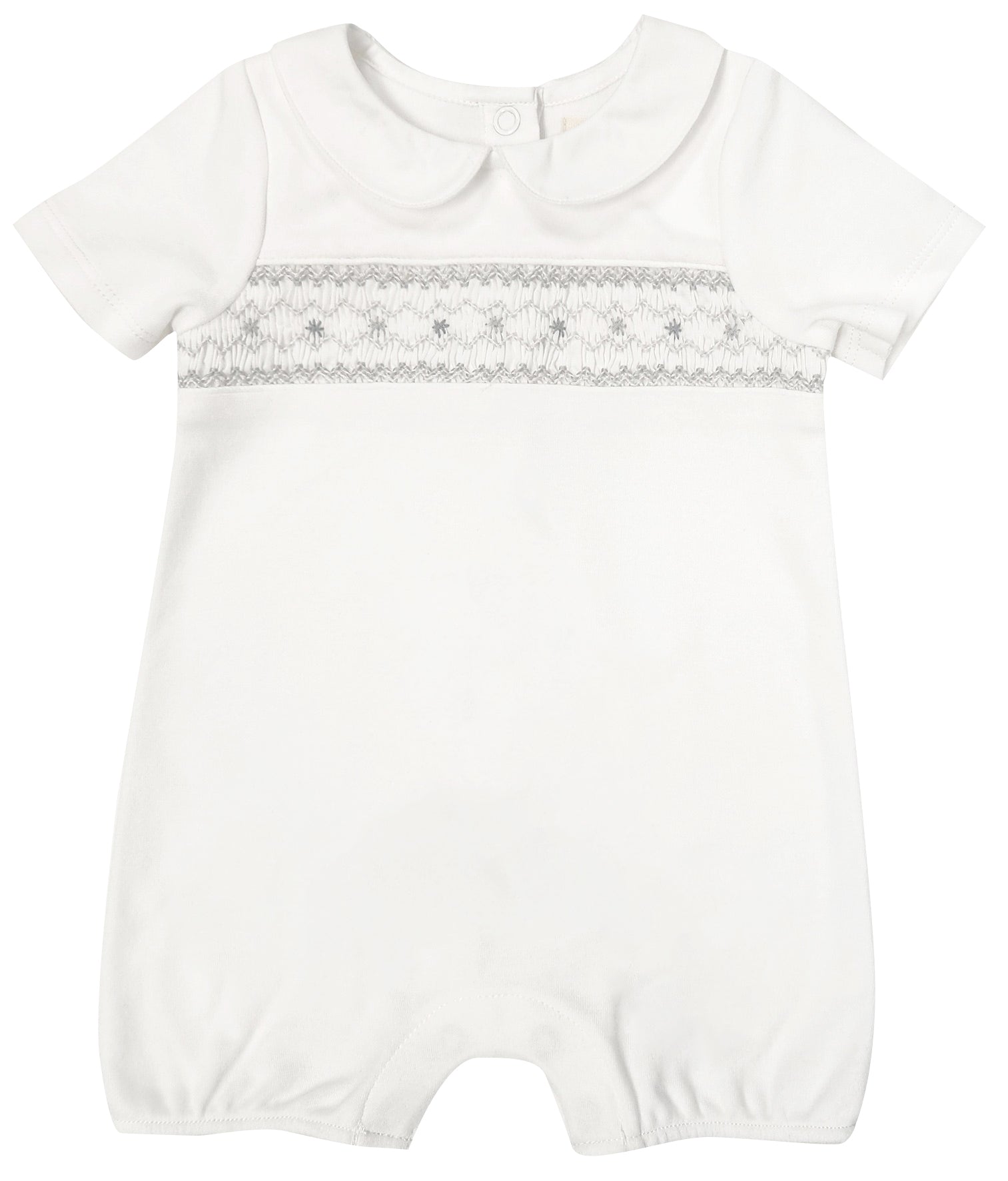 Bodysuit cao cấp cho bé 0-12 tháng Albetta Grey Hand Smocked Babyvest