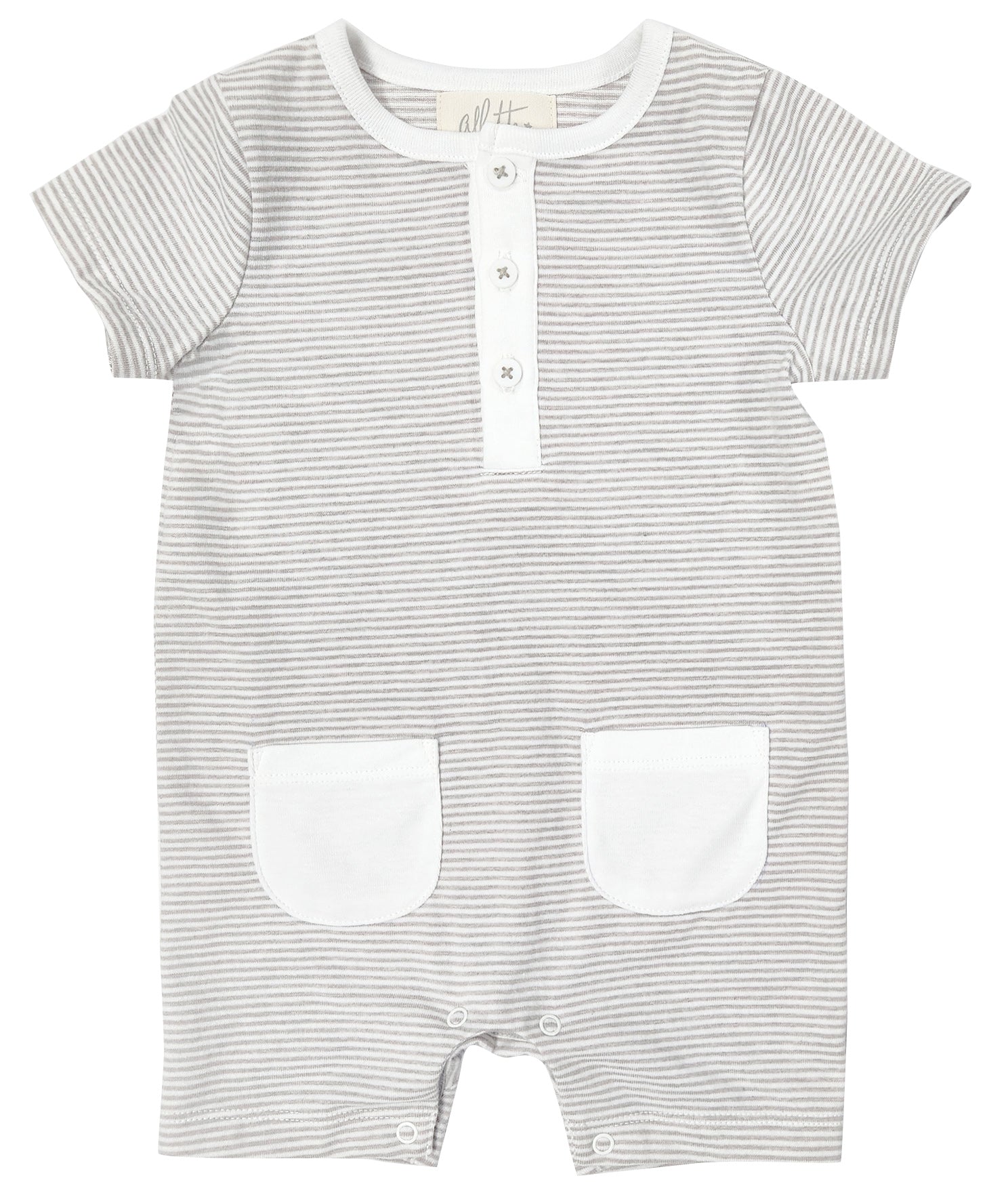 Bodysuit kẻ sọc có túi Albetta Beige Stripe Rib Pocket Babyvest 0-12 tháng