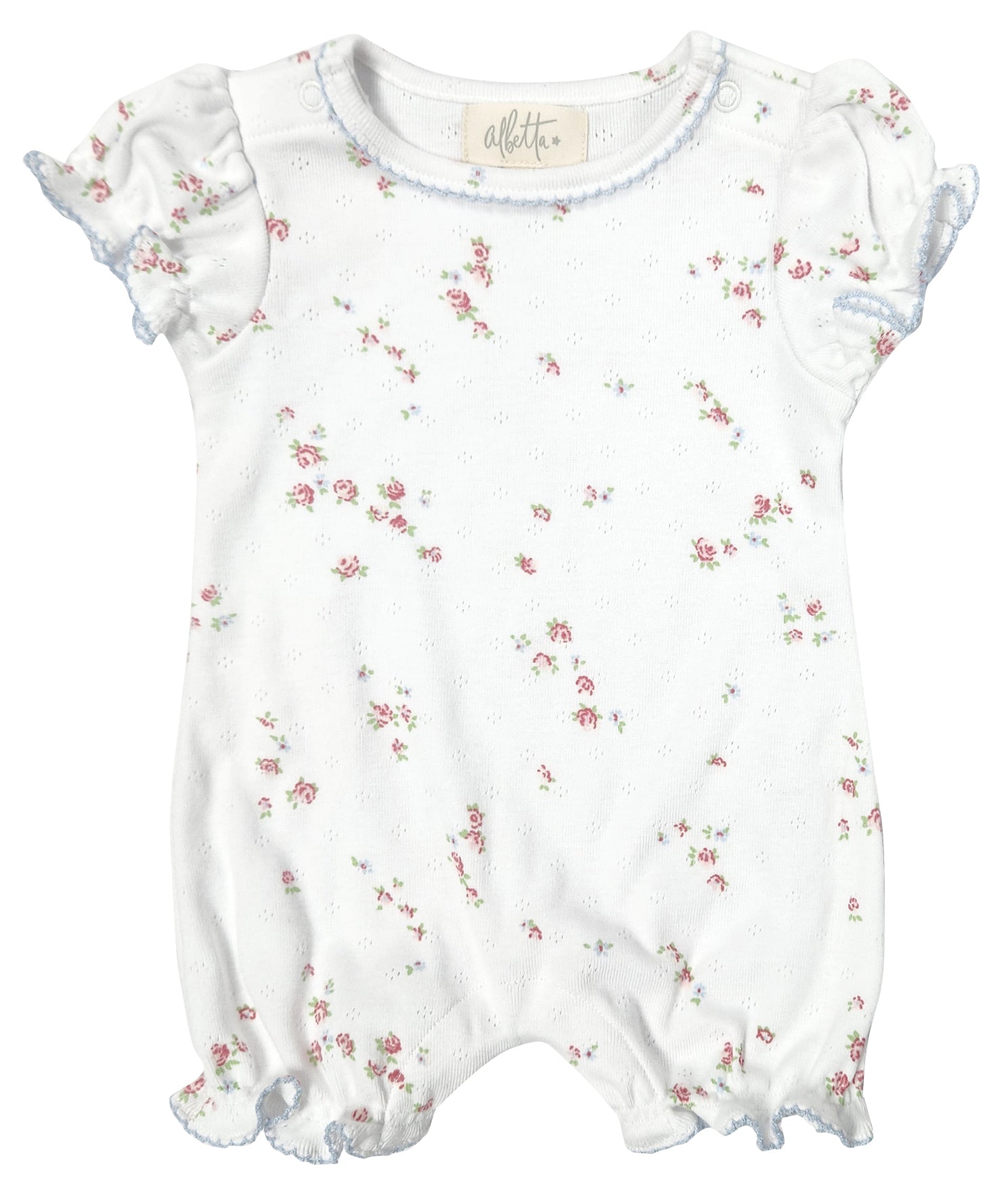 Bodysuit hoa hồng viền bèo Albetta Rose Flower Pointelle Frill Babyvest 0–12 tháng
