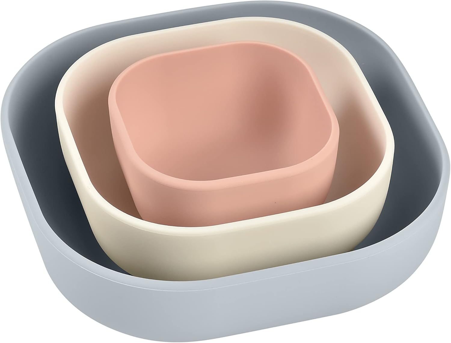 Béaba Set of 3 Silicone Bowls in Velvet Grey – Safe & Convenient for Baby