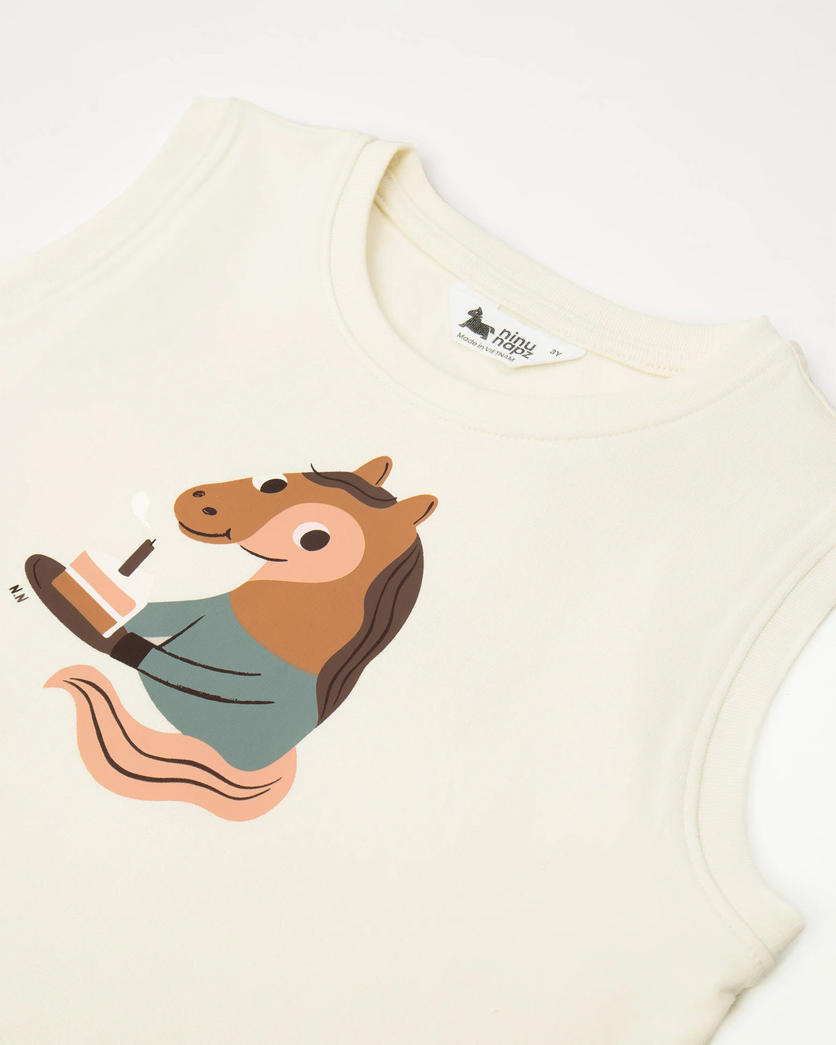 Bộ Quần Áo Cộc Tay Trẻ Em Hoạ Tiết Chú Ngựa Xanh Lá Party Friends Short Set Cho Bé Từ 3-6Y | NINUNAPZ