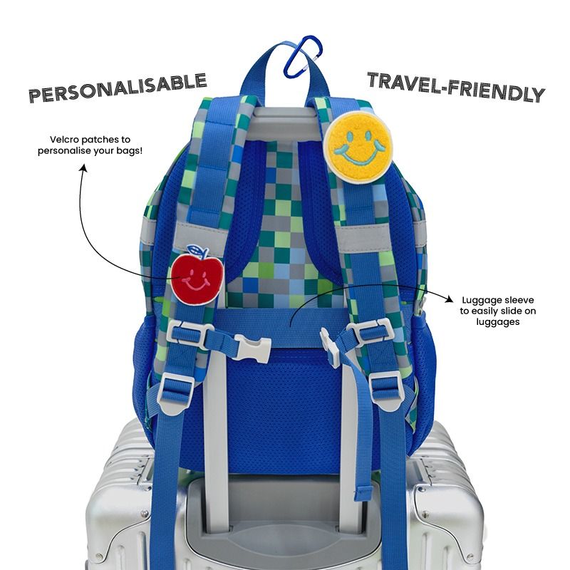 Balo Đi Học Le Petit Society Mini Backpack - Cho Bé Từ 5 Tuổi - Họa Tiết Arcade Blue/Dino