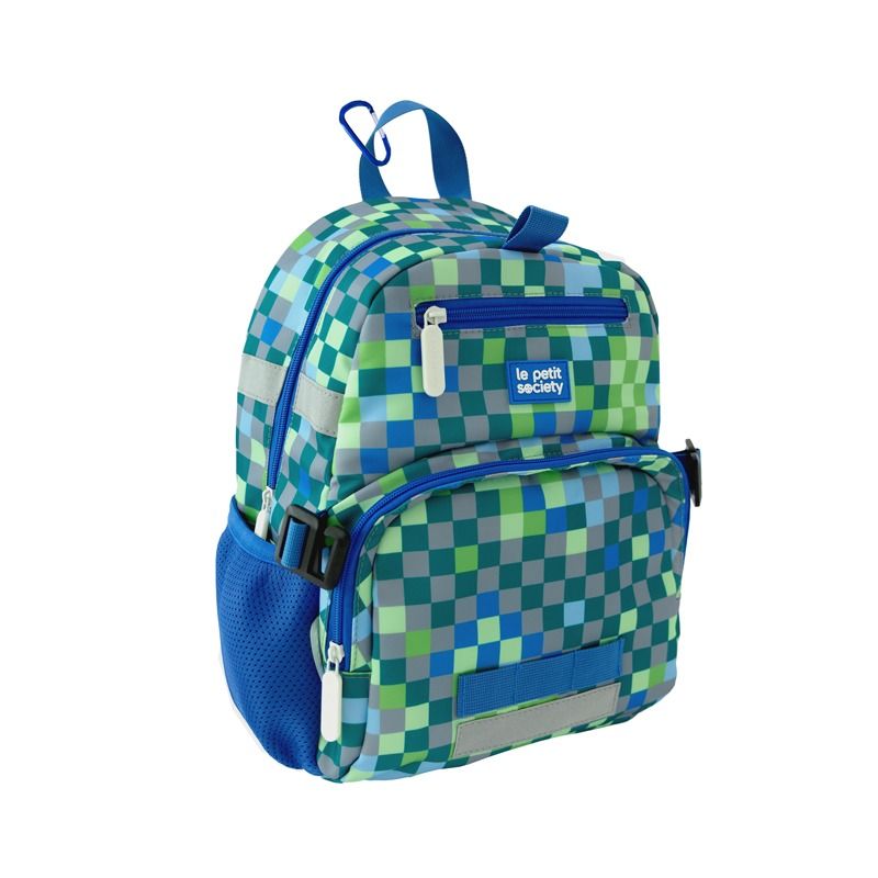 Balo Đi Học Le Petit Society Mini Backpack - Cho Bé Từ 5 Tuổi - Họa Tiết Arcade Blue/Dino
