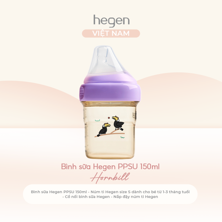Bình Sữa Hegen PCTO PPSU Màu Tím Purple Hornbill | Hegen