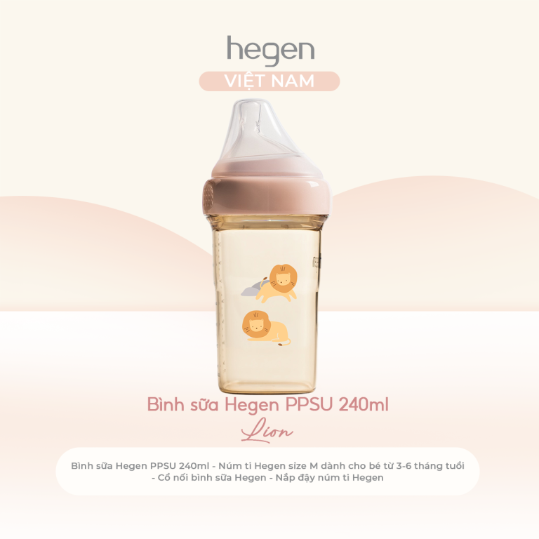 Bình Sữa Hegen PPSU Phiên Bản Sư Tử Hồng Pink Lion | Hegen
