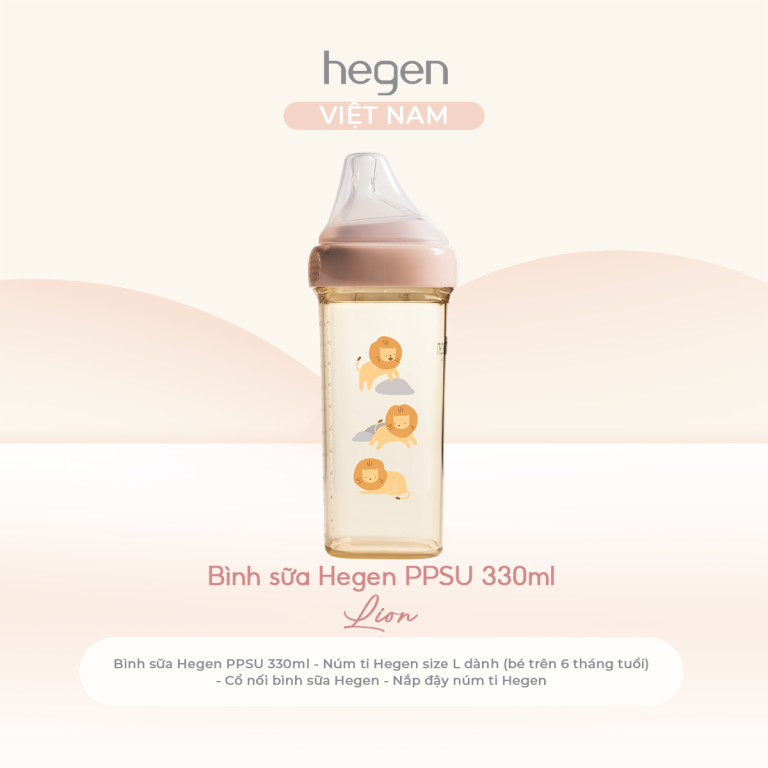 Bình Sữa Hegen PPSU Phiên Bản Sư Tử Hồng Pink Lion | Hegen