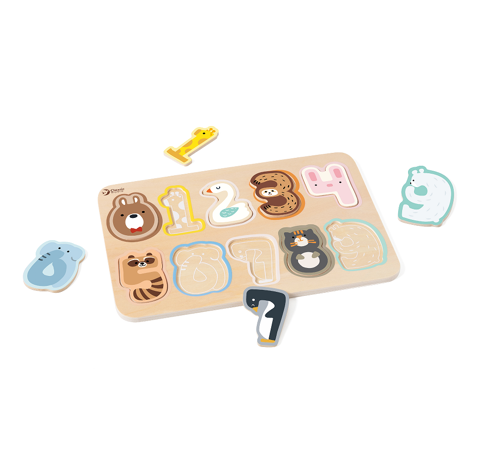 Đồ Chơi Giáo Dục Bảng Ghép Số Bằng Gỗ Cho Bé Number Puzzle | Classic World