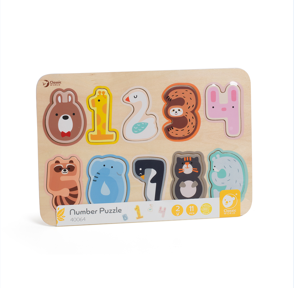 Đồ Chơi Giáo Dục Bảng Ghép Số Bằng Gỗ Cho Bé Number Puzzle | Classic World
