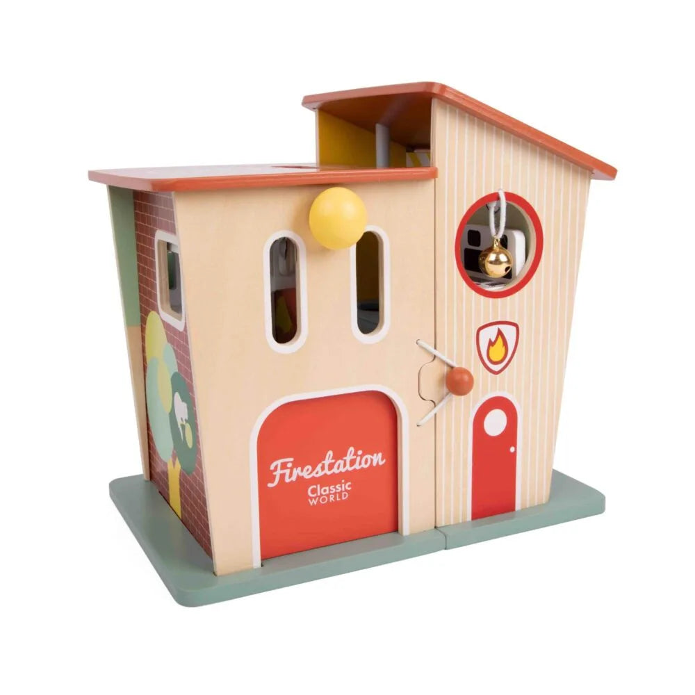 Đồ Chơi Mô Hình Trạm Cứu Hỏa Bằng Gỗ Fire Station | Classic World
