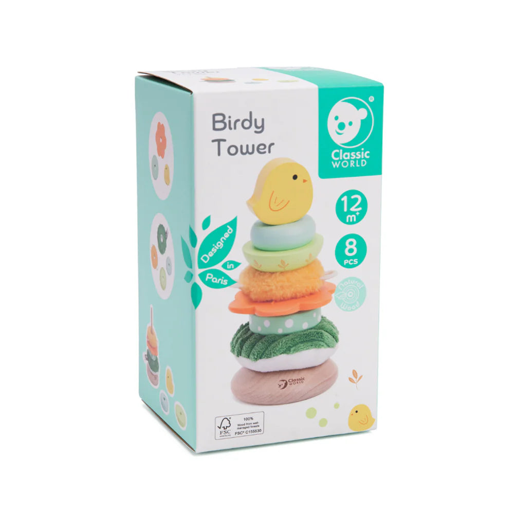 Đồ Chơi Tháp Xếp Chồng Luồn Hạt Gỗ Bird Tower | Classic World