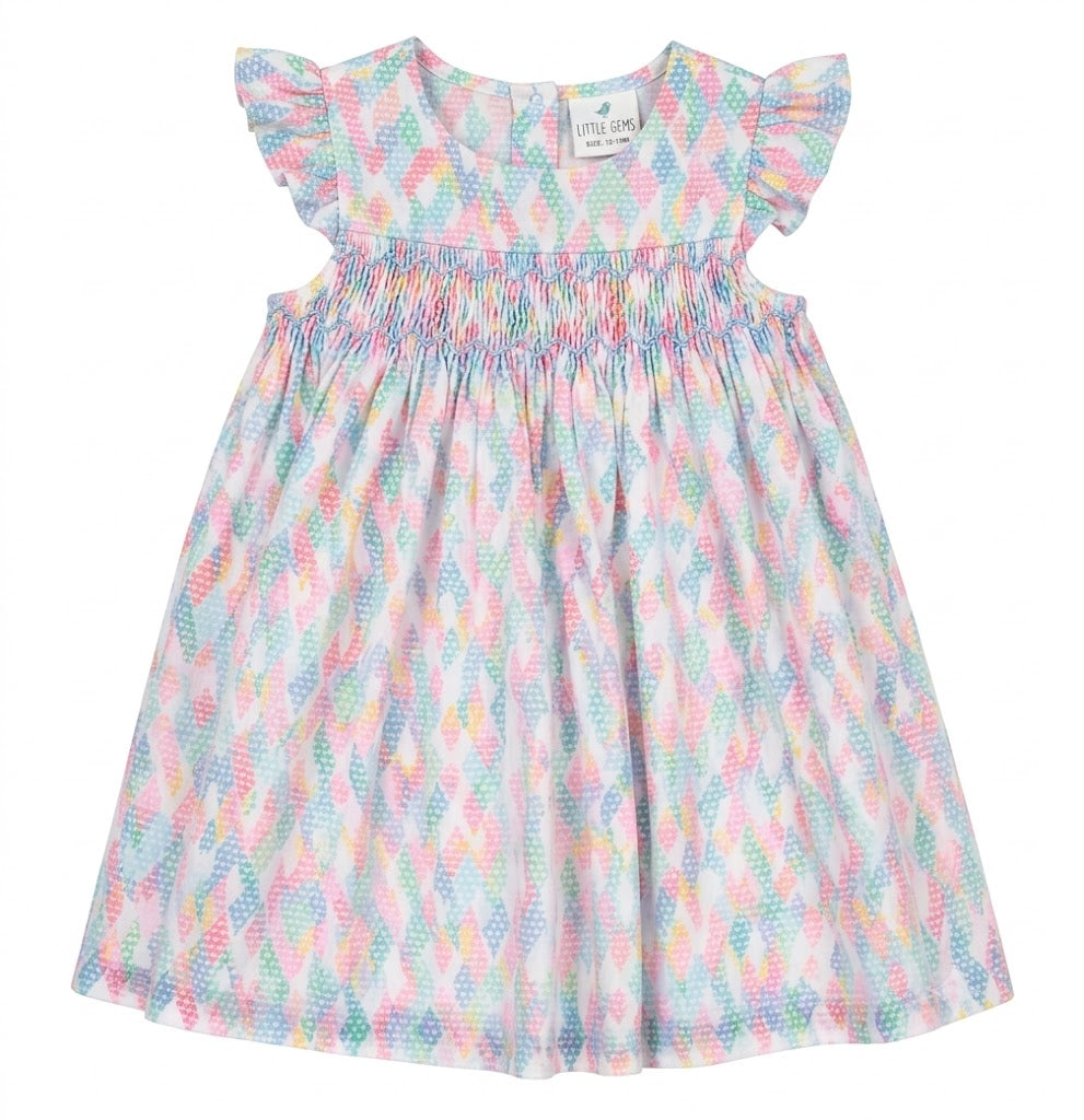 Đầm Bé Gái Thêu Tay Hoa Chuông Xanh Màu Hồng (1-6Y) | Albetta