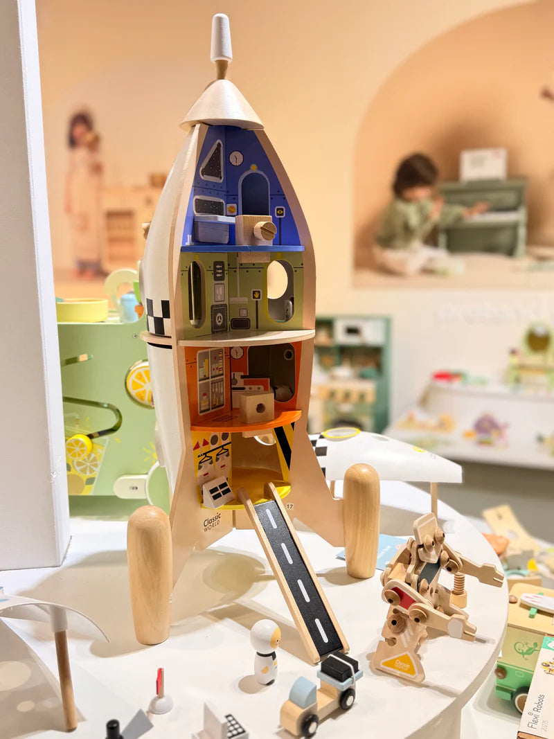 Classic World Wooden Assembly Rocket – Explore the universe with your little one