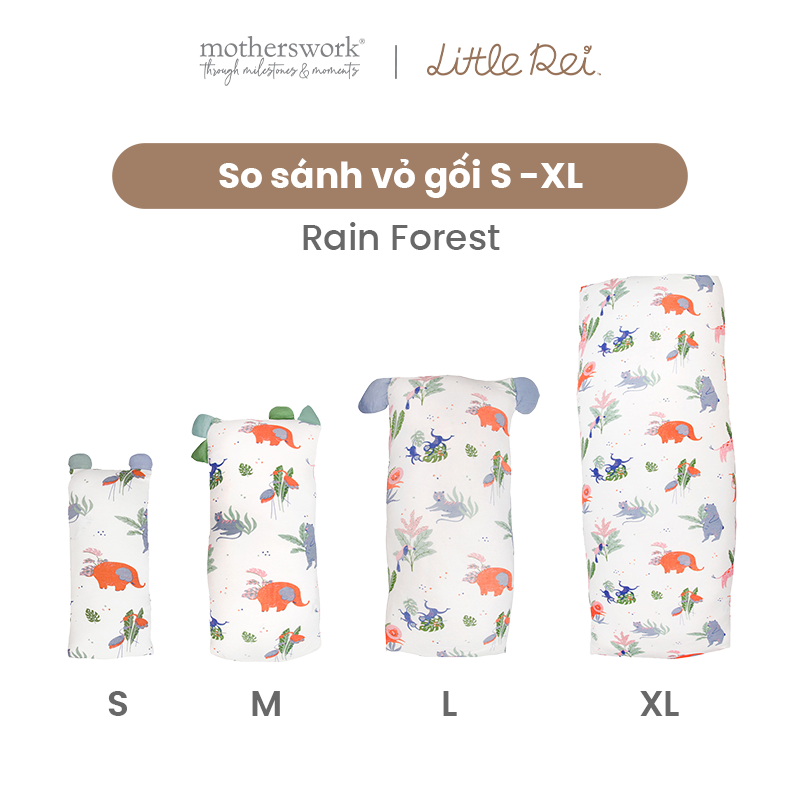 Gối Ôm Vải Sợi Tre  Little Rei, Nhiều Size Mềm Mại Cho Bé