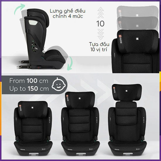 Ghế Ngồi Ô Tô Kikkaboo - Cho Bé 4-12 Tuổi Có ISOFIX
