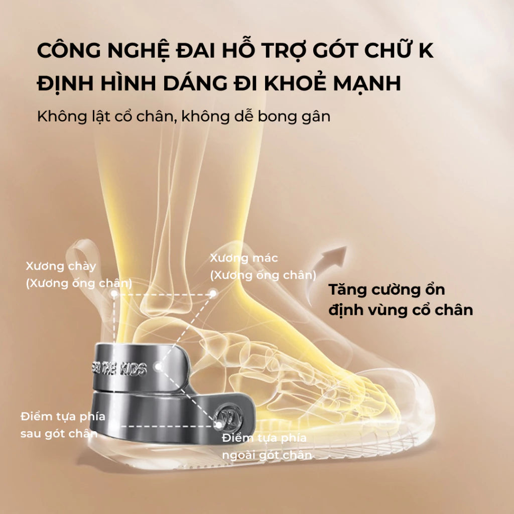 Giày Tập Đi Cho Bé Hỗ Trợ Gót Chống Bàn Chân Bẹt Vai Tencel Màu Hồng | Katetu