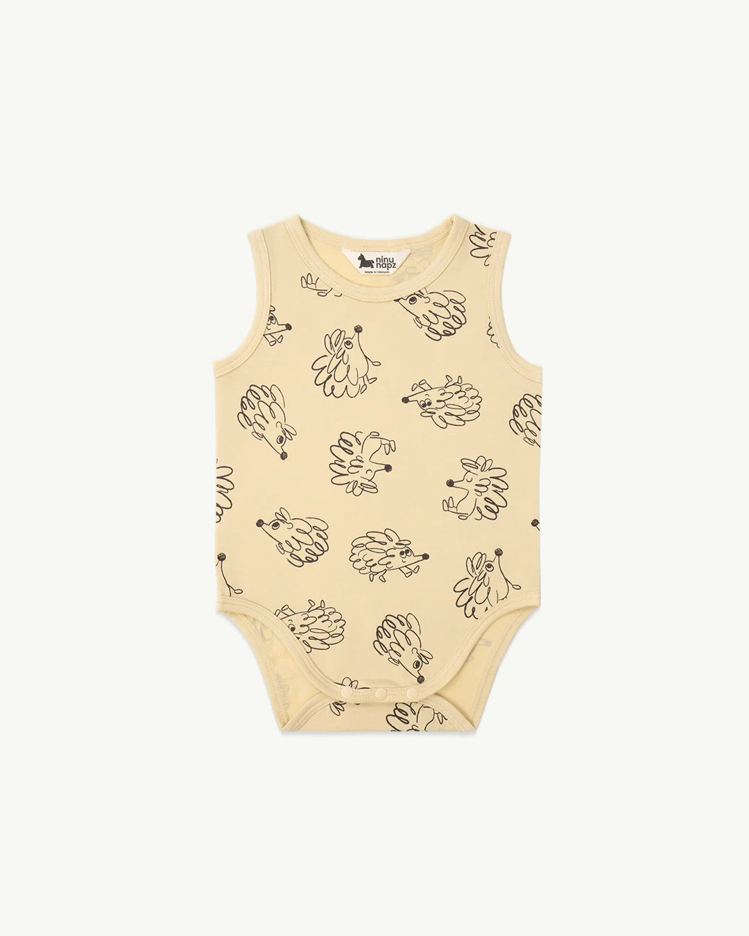 Bodysuit Sát Nách Cho Bé Gái Họa Tiết Nhím Đáng Yêu | NINUNAPZ