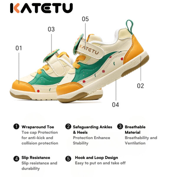 Giày Thời Trang Cho Bé Hình Gấu Trúc Soft PU Cute Creatures & Tasty Treats Functional Shoes | Katetu