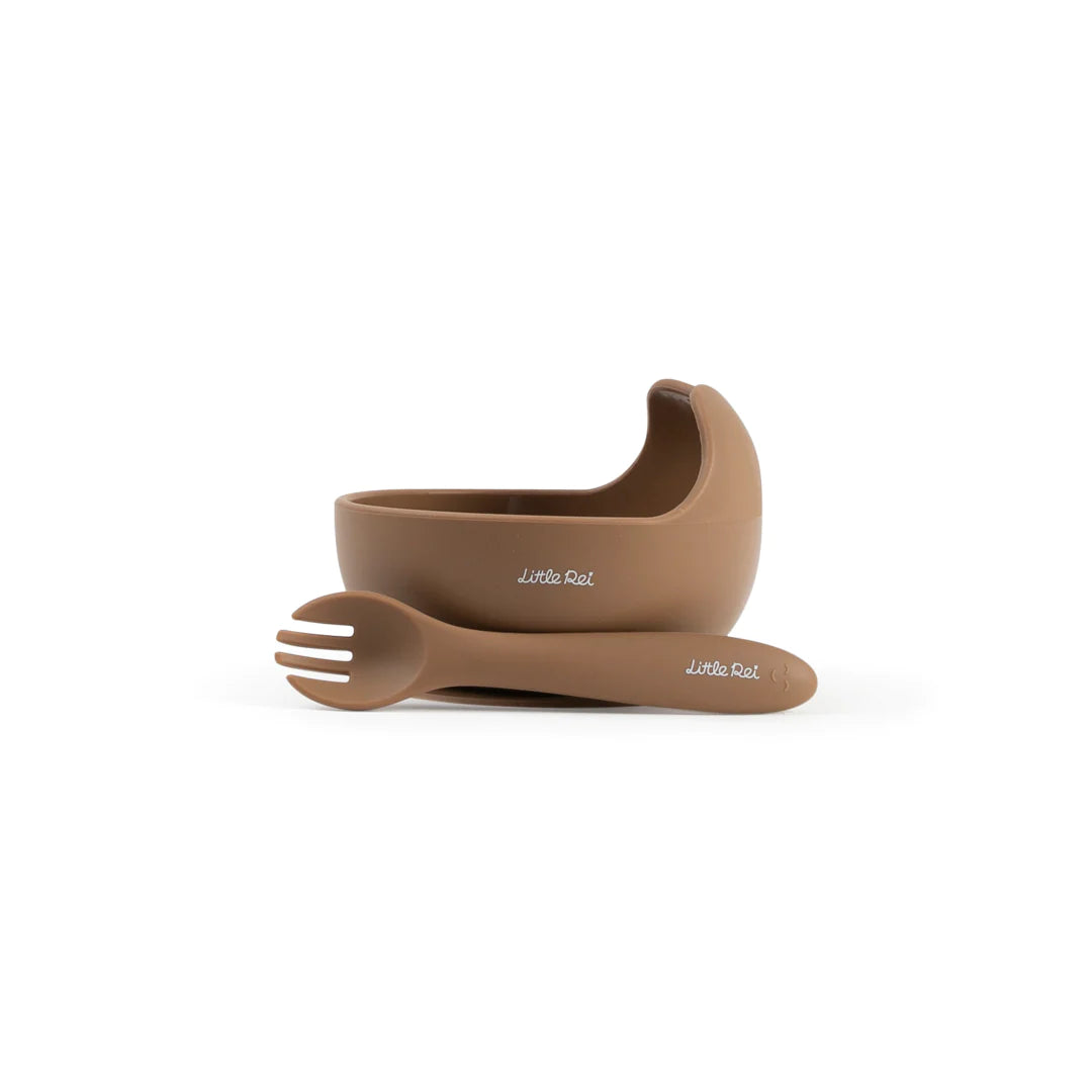 Silicone Bowl and Fork Set with Vacuum Suction Base