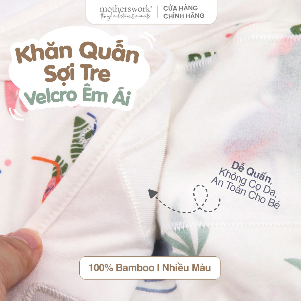 Khăn Quấn Cho Bé Ngủ Ngon, Thoáng Khí Little Rei Swaddle Wrap Velcro