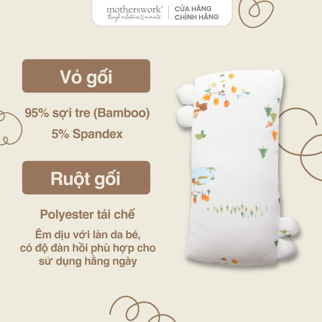 Gối Ôm Vải Sợi Tre  Little Rei, Nhiều Size Mềm Mại Cho Bé