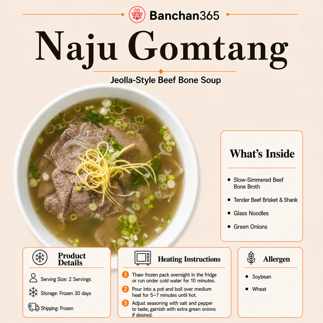 Naju Korean Mama Jjang Original Beef Bone Soup 200g - Convenient, Authentic Family Meal