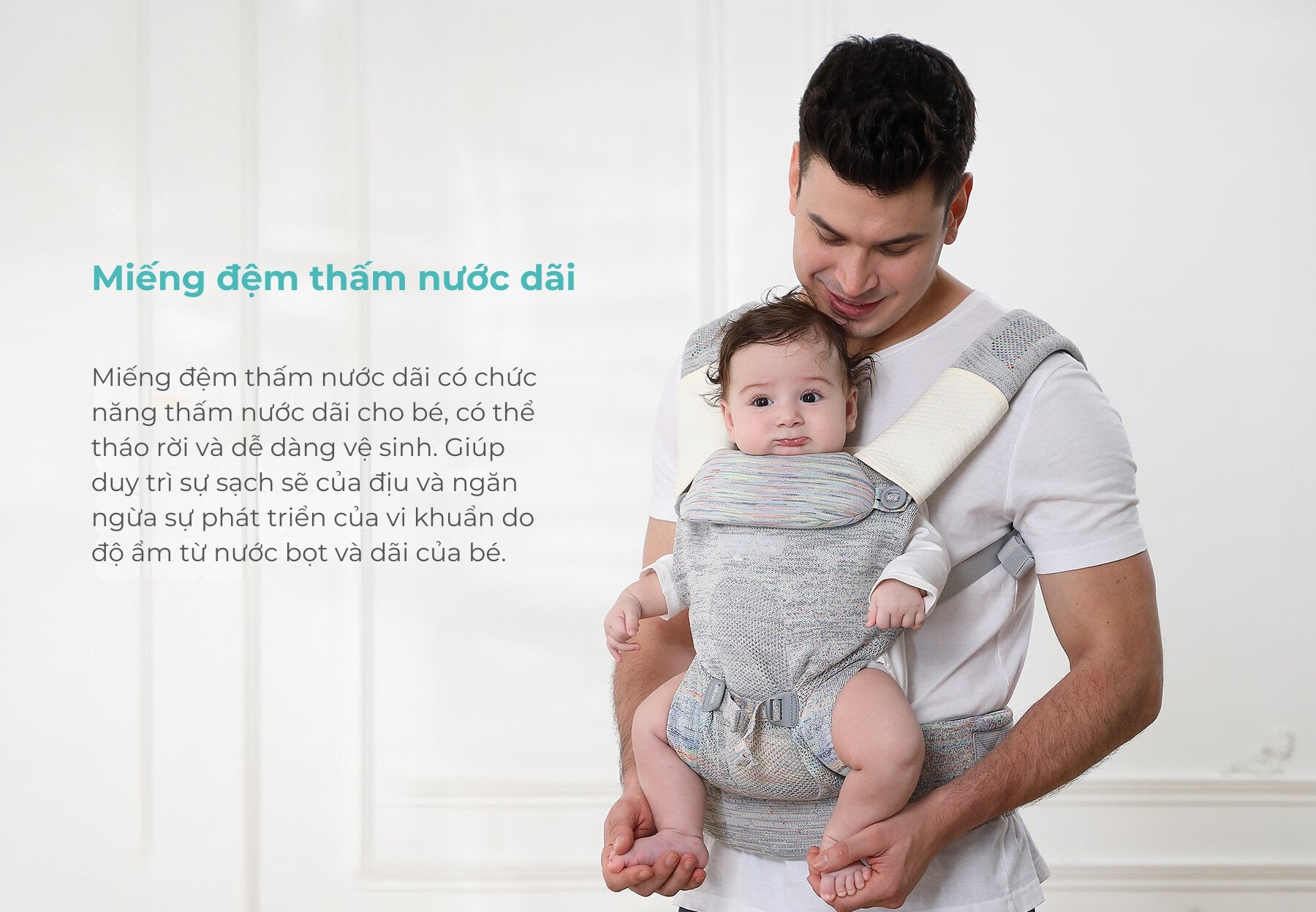 MOOIMOM PREMIUM AIRYKNIT Baby Carrier – Breathable & Comfortable for Ages 0-36 Months – Black