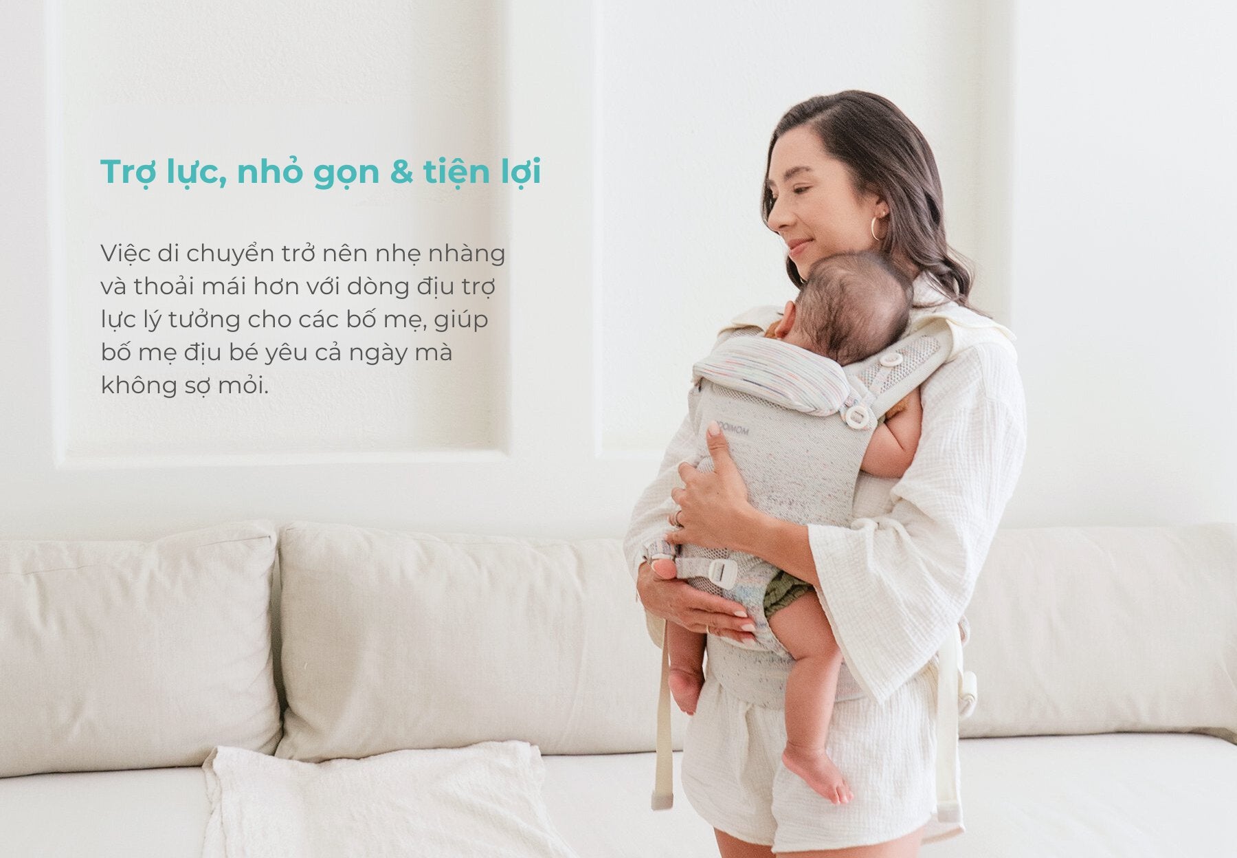 MOOIMOM PREMIUM AIRYKNIT Baby Carrier – Breathable & Comfortable for Ages 0-36 Months – Black
