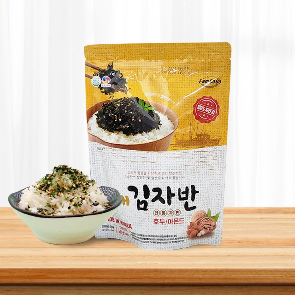 MIRAE Seasoned Shredded Seaweed with Almond and Walnut Flavor - Delicious Ready-to-Eat Snack