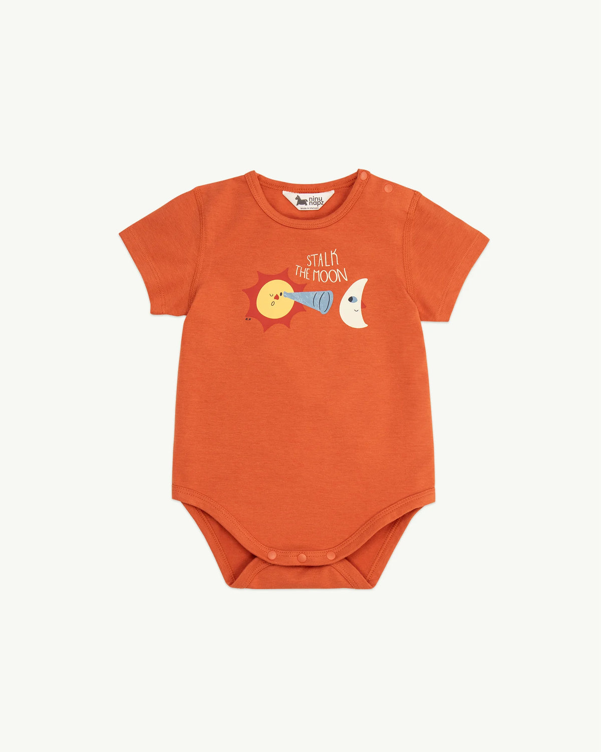 Áo Body Cộc Tay Stalk The Moon Cho Bé Màu Cam | NINUNAPZ