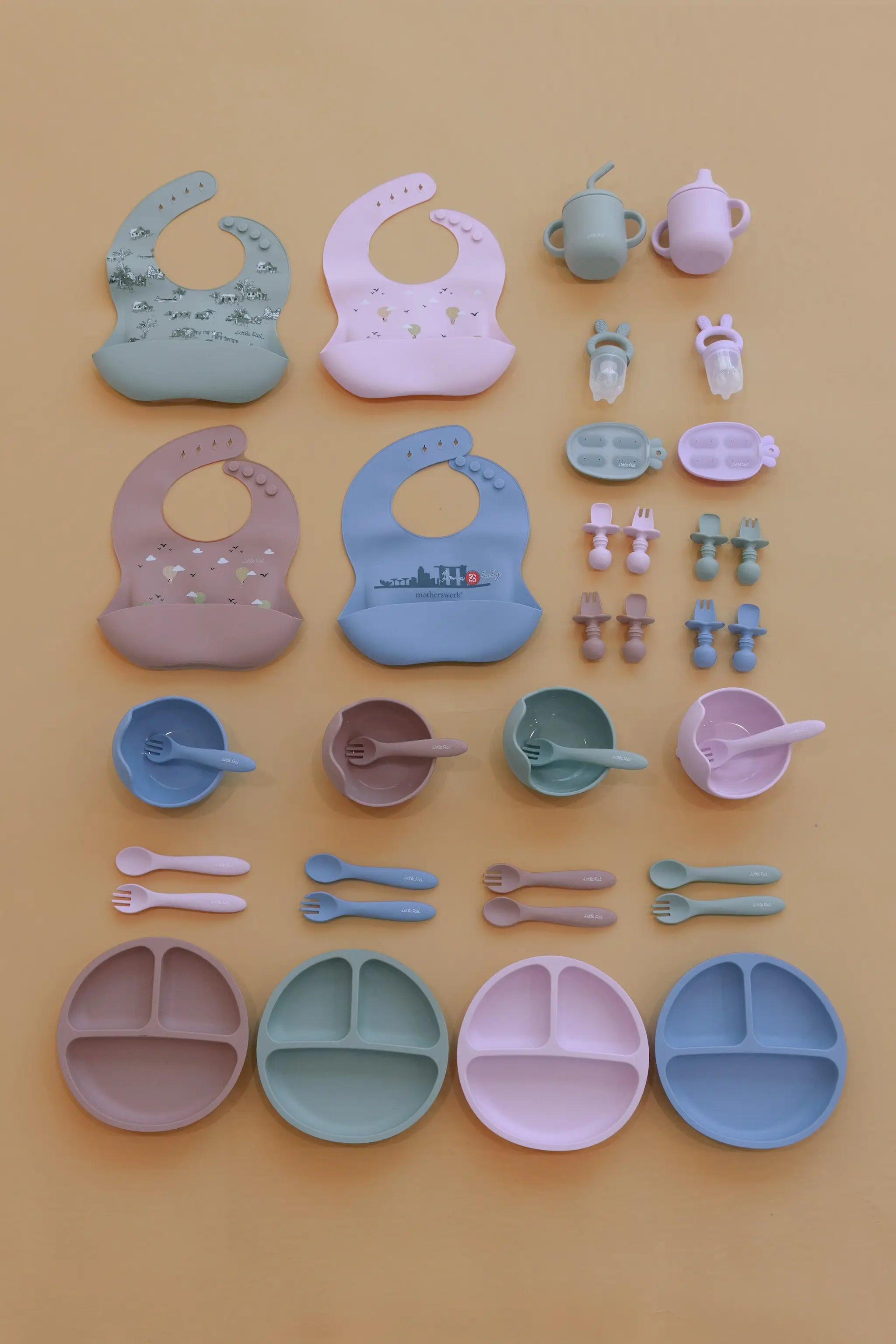 Đia chia thức ăn Silicon cho bé Little Rei