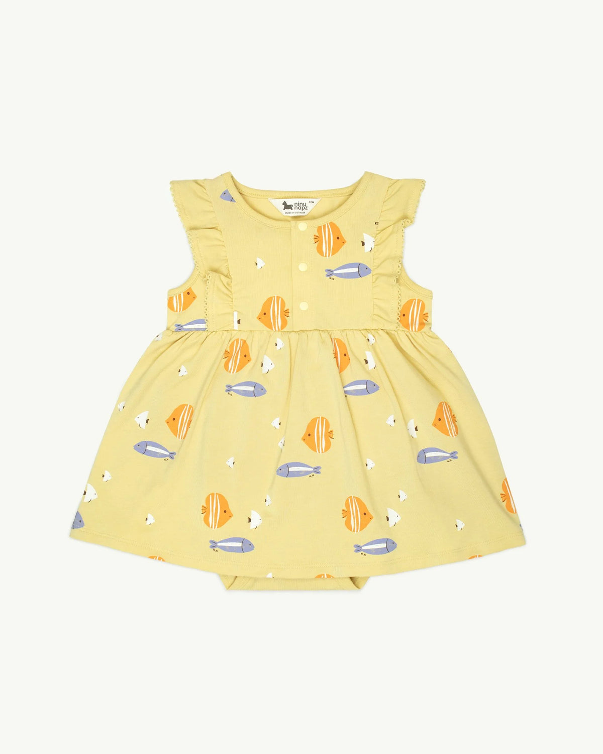 Váy Bodysuit Họa Tiết Đàn Cá Fish Parade Cho Bé Gái Từ 6-24 Tháng Tuổi | NINUNAPZ