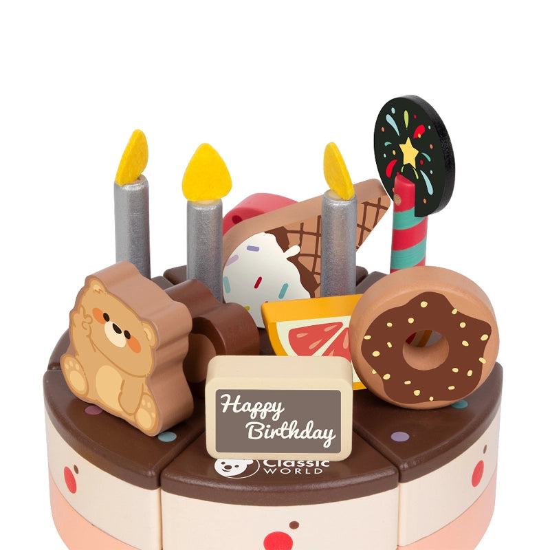 Bộ Đồ Chơi Gỗ Cắt Bánh Kem Sô-Cô-La Chocolate Cake | Classic World