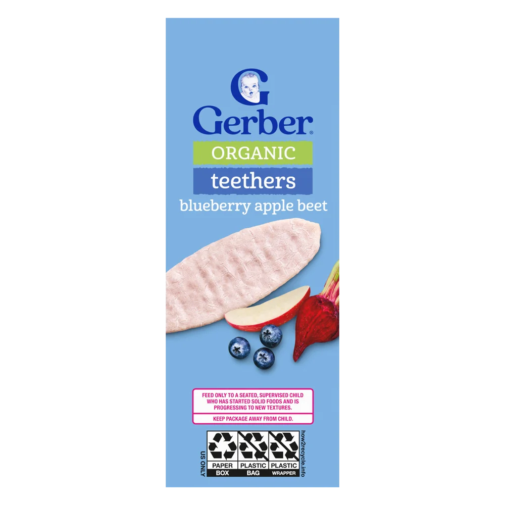 Gerber Organic Blueberry Apple Beetroot Rice Crackers