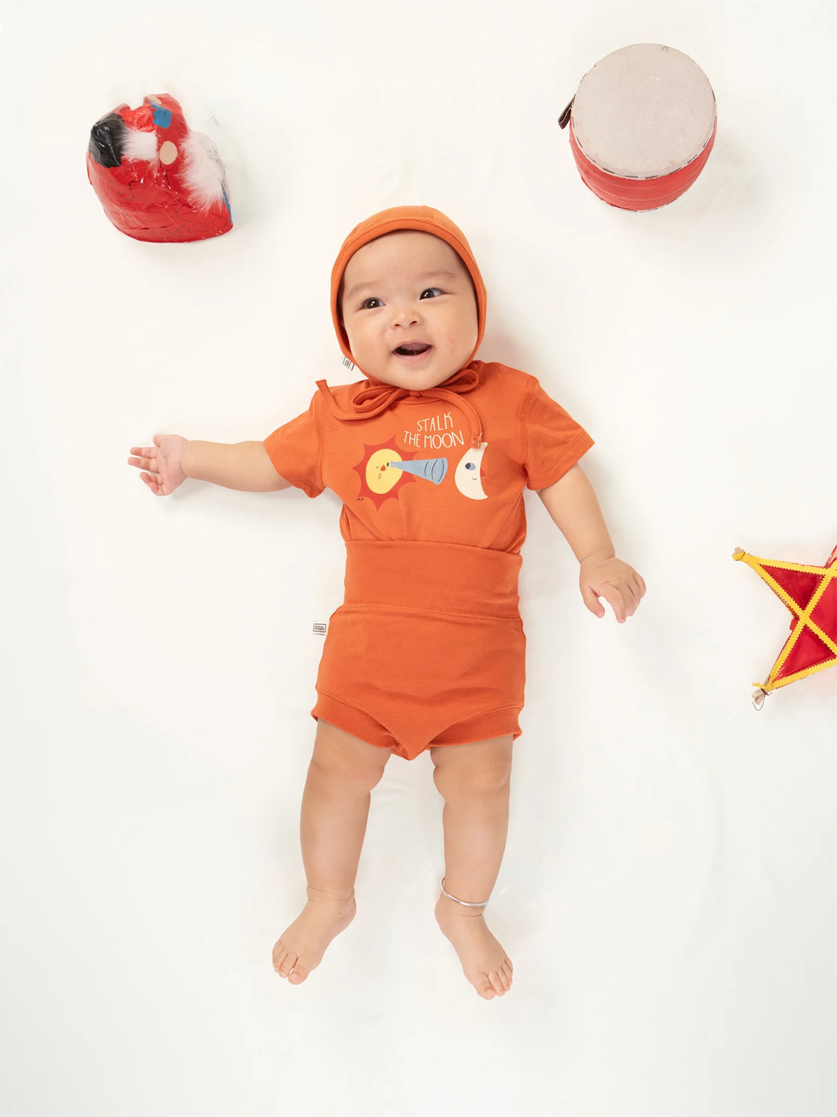 Quần Bloomers Vải Tăm Nin Rib Bloomers Cho Bé Từ 6-9M Màu Cam Đỏ | NINUNAPZ
