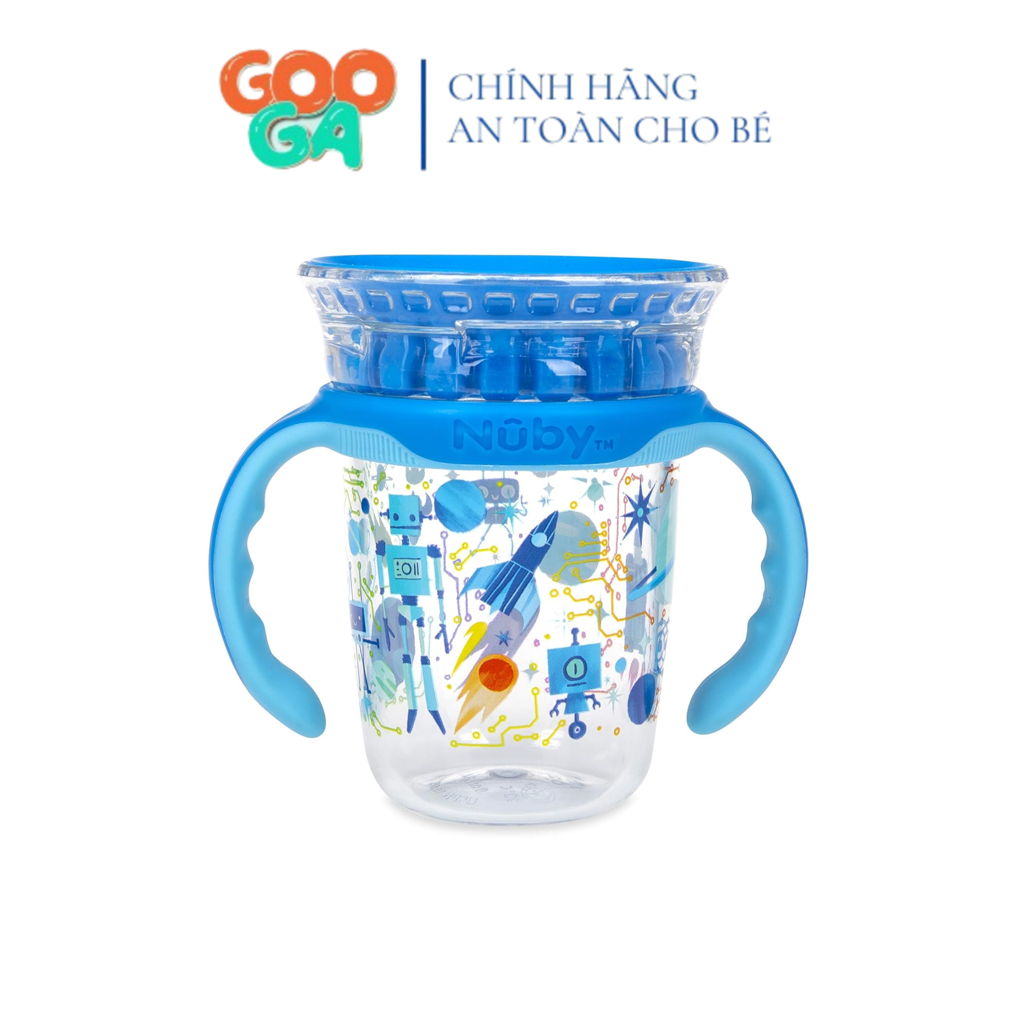 Nuby Cốc tập uống 360 độ bằng nhựa Tritan cho bé dung tích 240ml