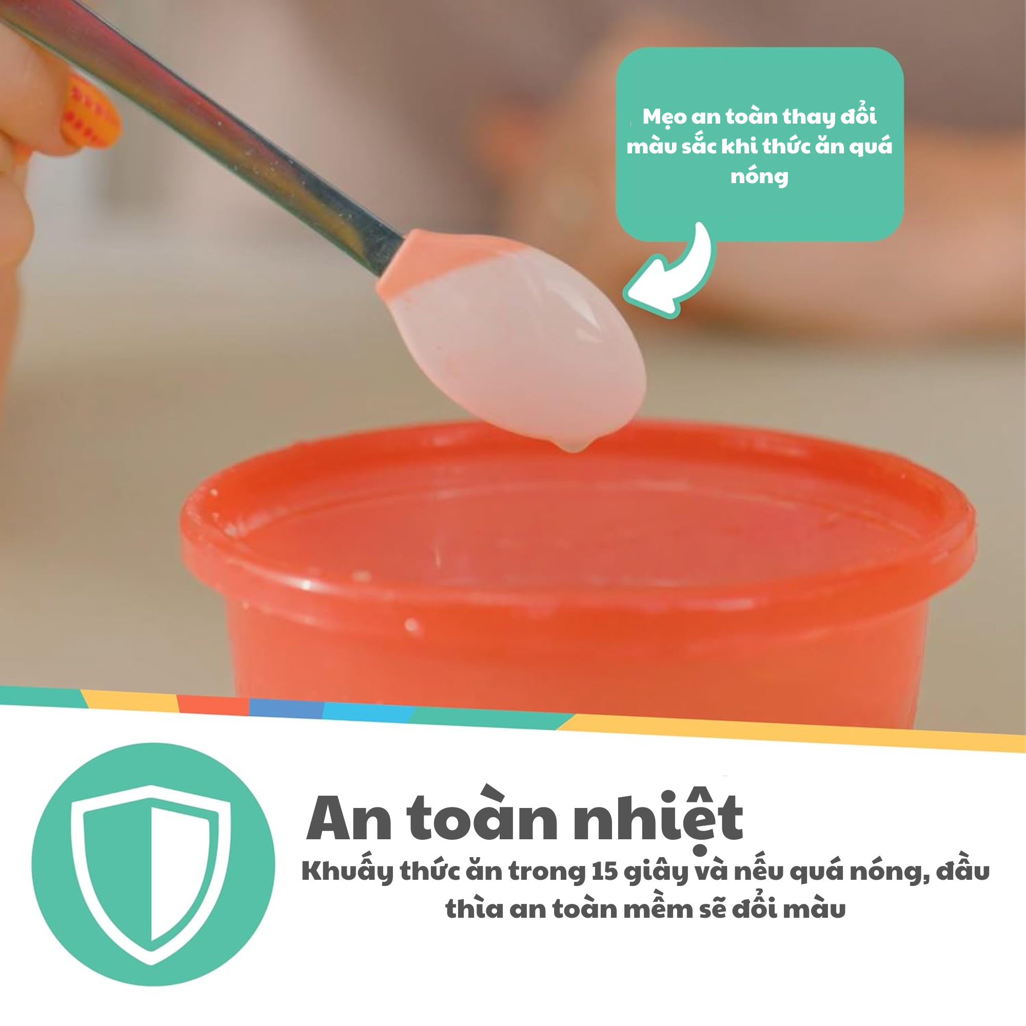 Nuby Bộ 4 chiếc thìa ăn dặm bằng thép không gỉ có đầu bọc silicone cho bé