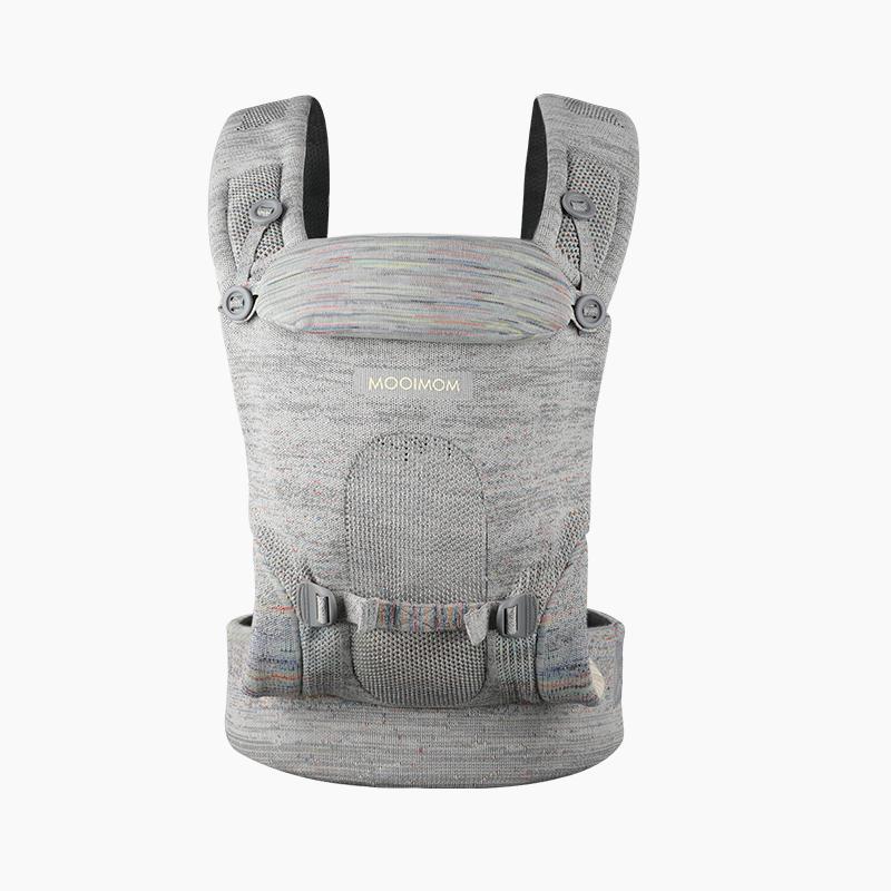 MOOIMOM Premium Airyknit Baby Carrier - Grey | Breathable, Full Support 0-36 Months