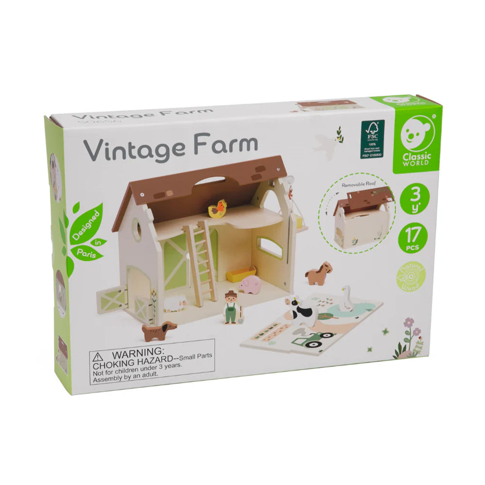 Đồ Chơi Mô Hình Trang Trại Cổ Điển Bằng Gỗ Classic World - Vintage Farm